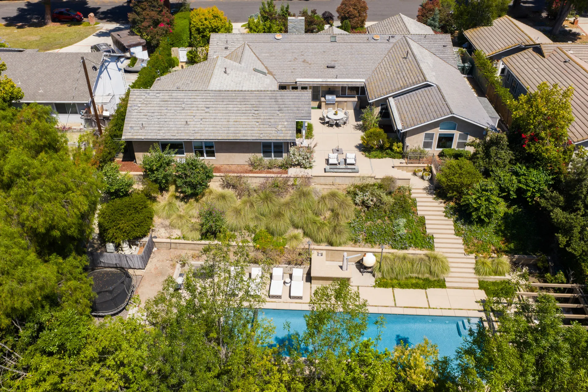 Drone back of house looking forward