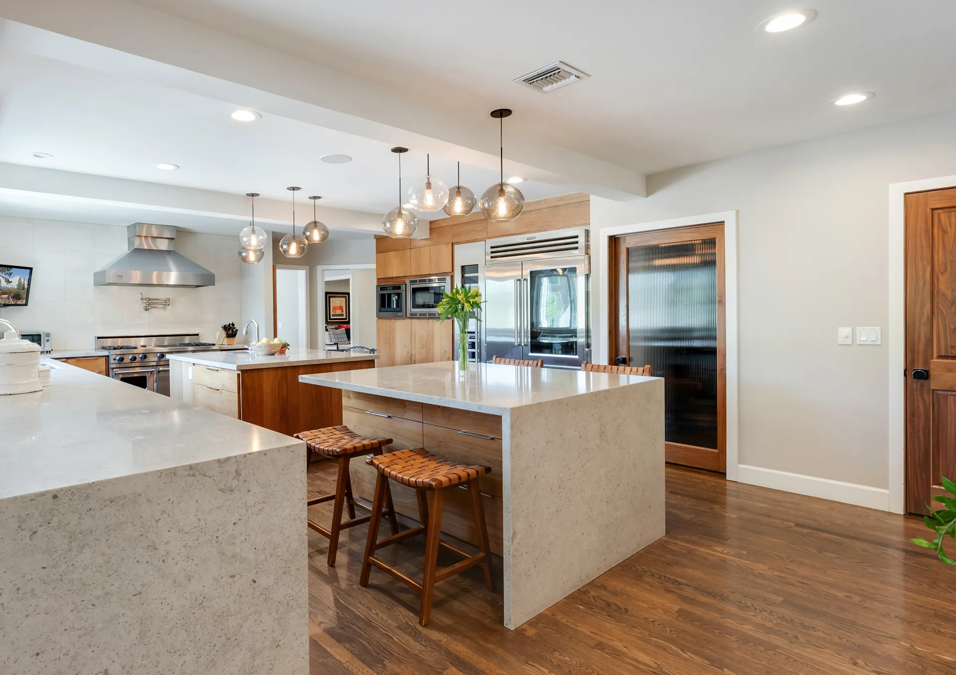 View of kitchen from family room