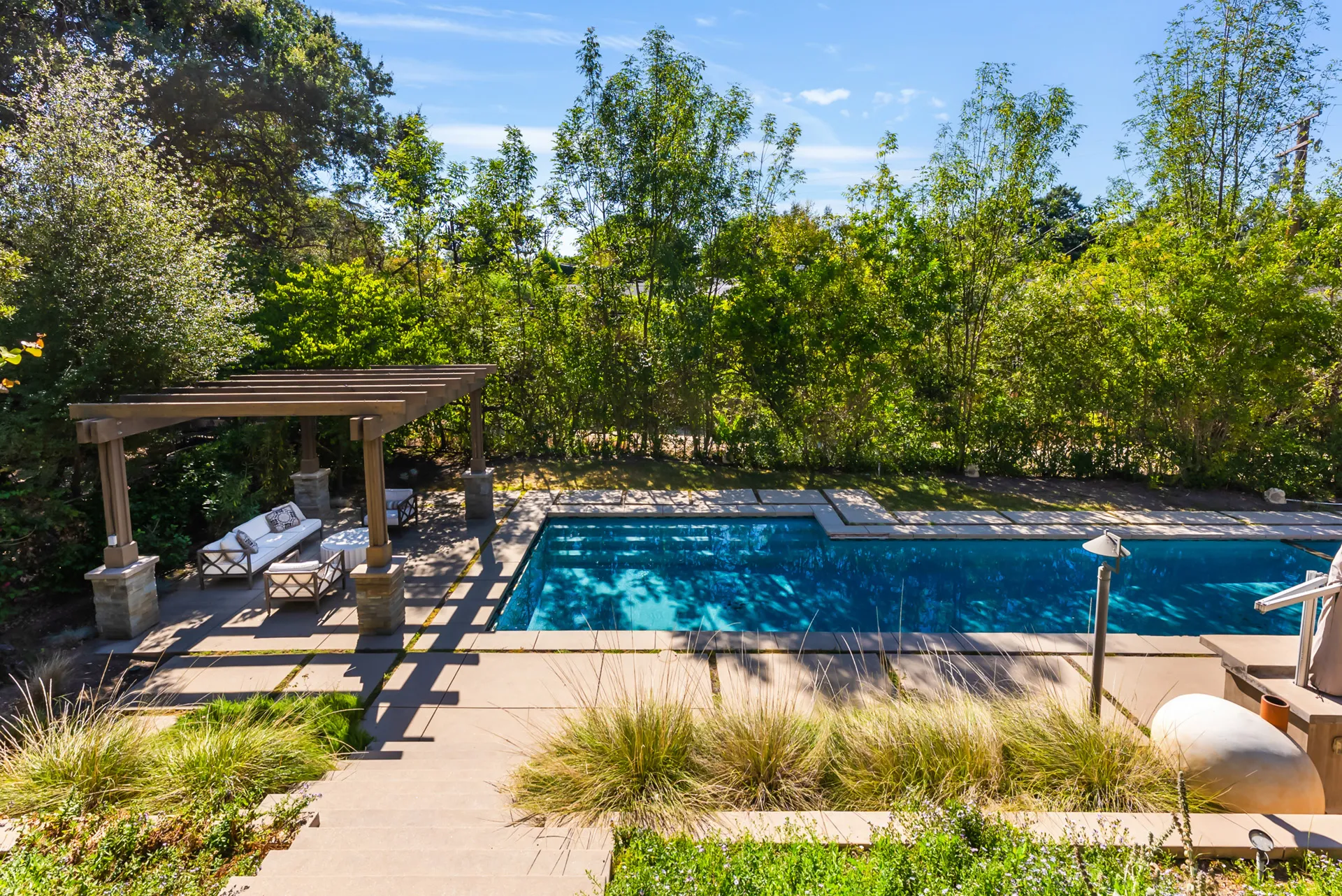pool and pergola